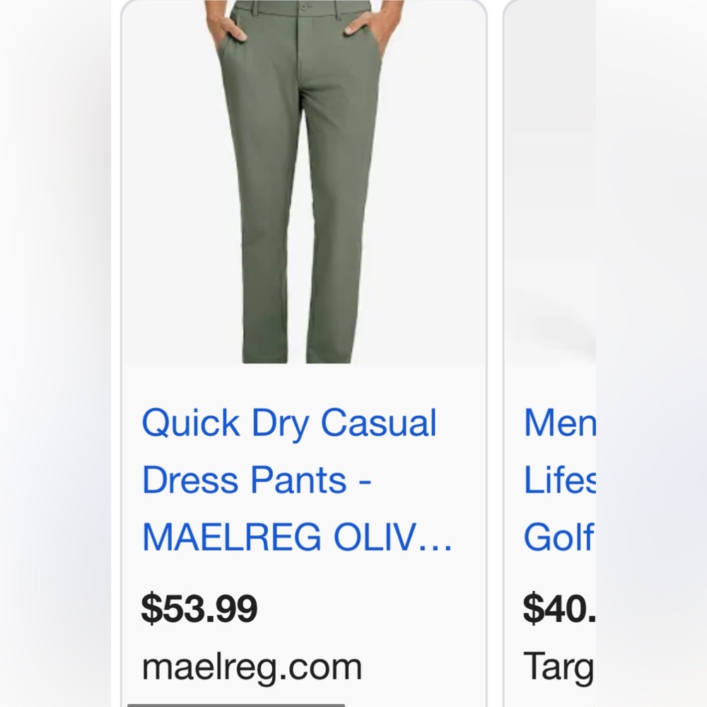 NWT Maelreg Men's Golf Pants - light green 42x34